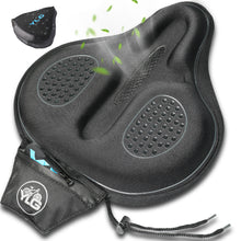 Load image into Gallery viewer, YCW 6, YLG Black Memory Foam Bike Seat Cover - 11.8 x 11 Inches