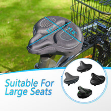 Load image into Gallery viewer, YCW 6, YLG Black Memory Foam Bike Seat Cover - 11.8 x 11 Inches