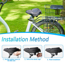 Load image into Gallery viewer, YCW 6, YLG Black Memory Foam Bike Seat Cover - 11.8 x 11 Inches