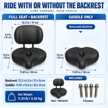 Load image into Gallery viewer, YSB 4, Wide Bike Seat with Adjustable Backrest for Trikes, E-Bikes & Comfort Riding
