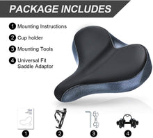 Load image into Gallery viewer, YS 3, YLG Oversized Comfort Bike Saddle Memory Foam, Waterproof, 13.5"W For Outdoor Bike