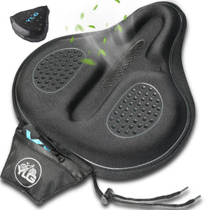 YCW 6, YLG Black Memory Foam Bike Seat Cover - 11.8 x 11 Inches