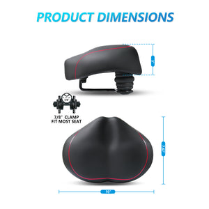 YN 6, Noseless Bike Seat for Men Women, IPX7 Waterproof, Red Line