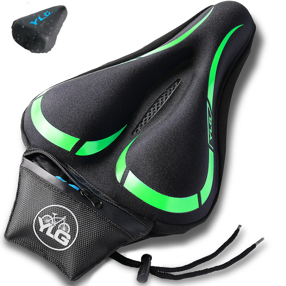 YC 6, YLG Green Memory Foam Bike seat Cover 11