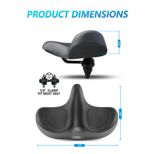 YS 6, YLG Oversize Bike Seat Cushion for Men Women - Extra Memory Foam for  Firm Support