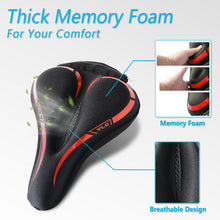 Load image into Gallery viewer, YLG Red Memory Foam Bike seat Cover, Elastic and Soft for Men and Women to Feel Comfortable on Fixed/Cruising/Indoor/Outdoor Bike Pads.
