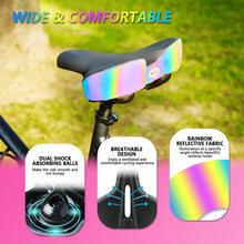 Load image into Gallery viewer, YLG Bike Seat Cushion Comfort Bicycle Saddle for Men Women Rainbow Gradient Design， Breathable Bicycle Seat Cushion Soft Foam Universal Road Mountain Sports Bike Saddle, Waterproof Bike Cushion
