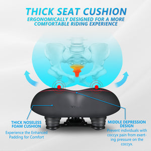 YN 6, Noseless Bike Seat for Men Women, IPX7 Waterproof, Red Line