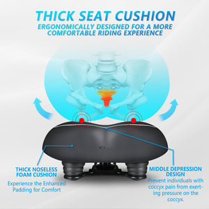 YN 5, Noseless Bike Seat for Men Women, IPX7 Waterproof, White Line