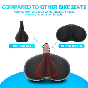 YLG Oversized Noseless Bike Seat for Men Women Comfort - Extra Large Noseless Padding Bicycle seat Suitable for City, Electric Bikes, Wide Bike Saddle Cushion