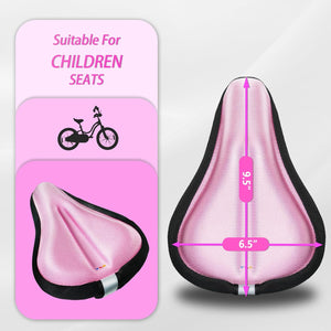 YLG Kids Bike Seat Cushion for Girls, Gel Padded Bike Seat Cover for Toddler, Breathable & Extra Soft Gel Memory Foam Child Bicycle Saddle 9.5"x6.5"