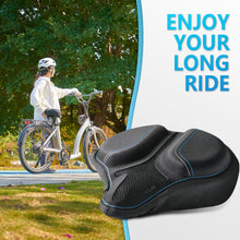 Load image into Gallery viewer, YLG Bike Seat Cushion - Memory Foam Padded Noseless Bike Seat Cover for Men Women Comfort, Extra Soft Exercise Bicycle Seat Compatible with Peloton, Outdoor &amp; Indoor 12&quot;x11&quot;
