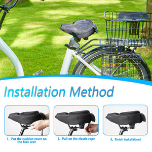 YCW 6, YLG Black Memory Foam Bike Seat Cover - 11.8 x 11 Inches