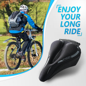 YC 4, YLG Memory Foam Bike seat Cover Black 11" x 7"