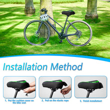 Load image into Gallery viewer, YLG Green Memory Foam Bike seat Cover, Elastic and Soft for Men and Women to Feel Comfortable on Fixed/Cruising/Indoor/Outdoor Bike Pads.
