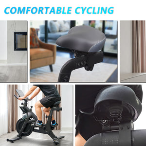 YLG Oversized Comfort Bike Seat for Peloton and Echelon Stationary Bike - Waterproof and Shock-Absorbing Spin Bicycle Saddle for Men and Women