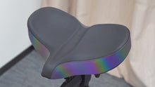 Load and play video in Gallery viewer, YLG Oversized Bike Seat, Comfort Seat Cushion Compatible with Peloton, Road or Exercise Bikes, Rainbow Reflective Wide Bicycle Saddle Replacement for Men Women
