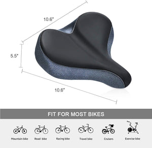 YLG Wide Comfort Bike Saddle with Taillight