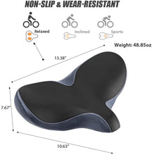Load image into Gallery viewer, YLG Oversized Comfort Bike Saddle Memory Foam, Waterproof, 13.5&quot;W For Outdoor Bike
