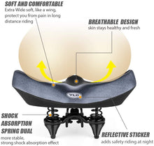 Load image into Gallery viewer, YLG Oversized Comfort Bike Saddle Memory Foam, Waterproof, 13.5&quot;W For Outdoor Bike
