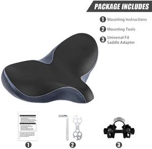 YS 3, YLG Oversized Comfort Bike Saddle Memory Foam, Waterproof, 13.5"W For Outdoor Bike