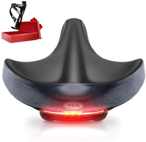 YLG Wide Comfort Bike Saddle with Taillight