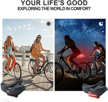 Load image into Gallery viewer, YLG Wide Comfort Bike Saddle with Taillight
