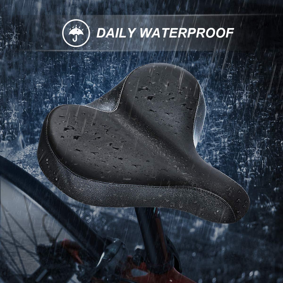YLG Oversized Comfort Bike Seat - Memory Foam Gel Saddle With Shock Absorption Springs